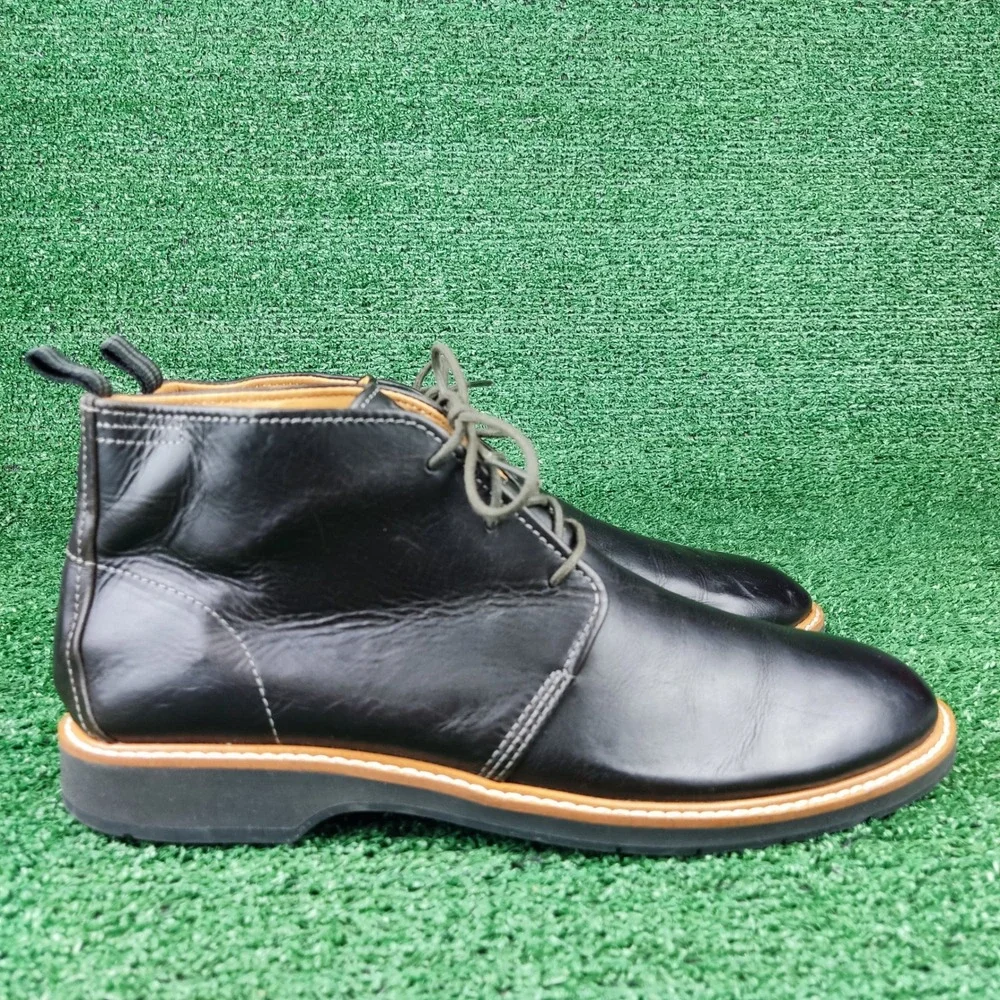 Cole Haan Chukka Boots Mens 10 Black C31927 Grand OS Leather Lace Up Ankle Boot